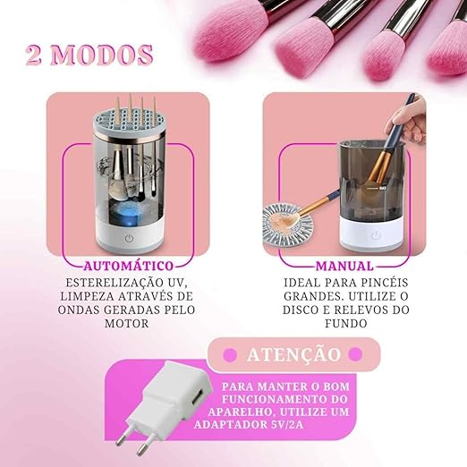 Limpador Elétrico de Pincel de Maquiagem - LimpaMake