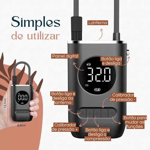 Calibrador de Pneus Portátil - Air Max
